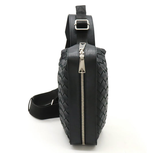 Bottega Veneta Intrecciato Leather Sling Bag Black