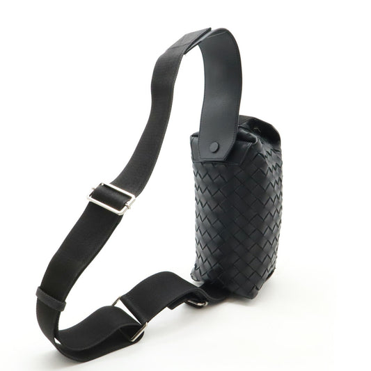 Bottega Veneta Intrecciato Leather Sling Bag Black