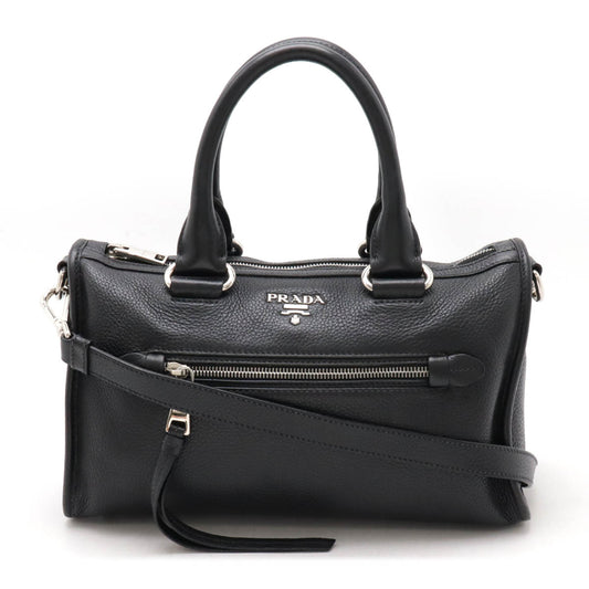 Prada Leather Handbag 2WAY Black