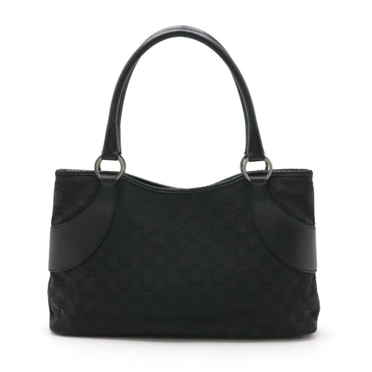 Gucci GG Canvas Leather Tote Bag Black