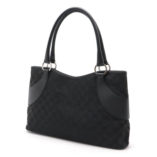 Gucci GG Canvas Leather Tote Bag Black