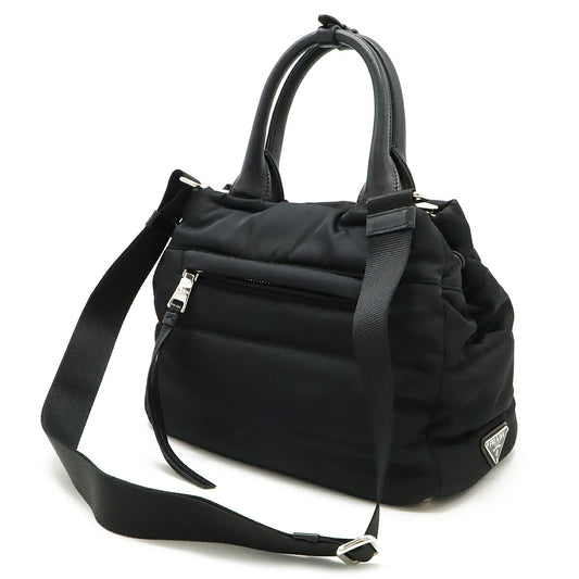 Prada Tessuto Bomber Nylon Leather Handbag 1BG005