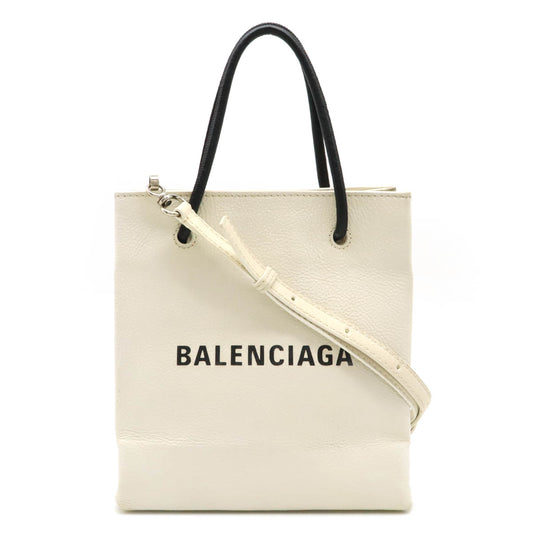 Balenciaga Leather Logo Shopping Tote XXS