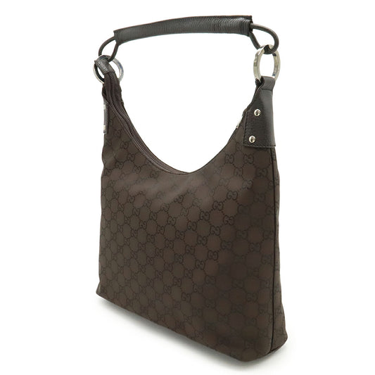 Gucci Nylon Canvas Leather Shoulder Bag