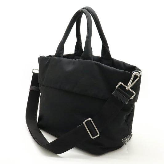 Prada Tessuto Double Tote Bag Nylon Leather