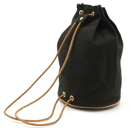 Hermes Canvas/Leather Shoulder Bag Black
