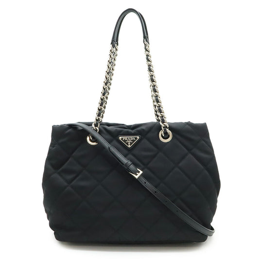 Prada Nylon Leather Quilted Shoulder Bag 1BG740
