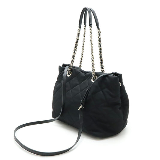 Prada Nylon Leather Quilted Shoulder Bag 1BG740