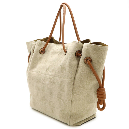 Loewe Flamenco Knot Linen Leather Tote Bag