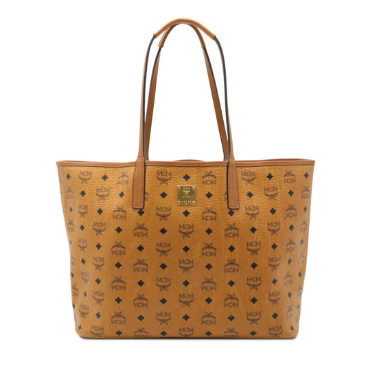MCM Visetos Logo Tote Bag PVC Leather