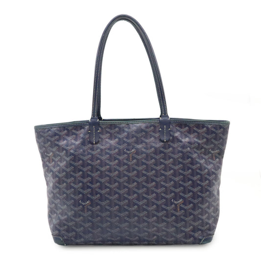 Goyard Artois PM Tote Bag Navy PVC/Leather