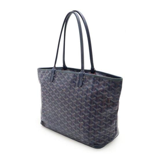 Goyard Artois PM Tote Bag Navy PVC/Leather