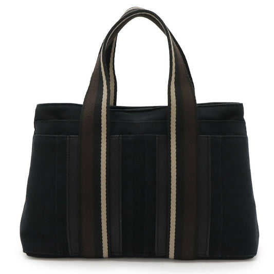 Hermes Canvas Leather Tote Bag
