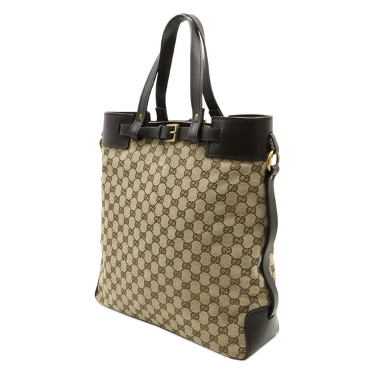 Gucci GG Canvas Leather Tote Bag 107756