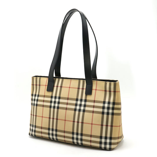 Burberry Nova Check Tote Bag PVC Leather