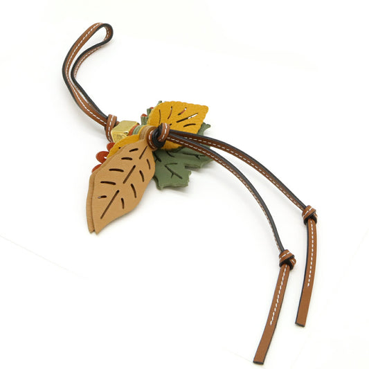 Loewe Leather Leaf Bag Charm Anagram Cube