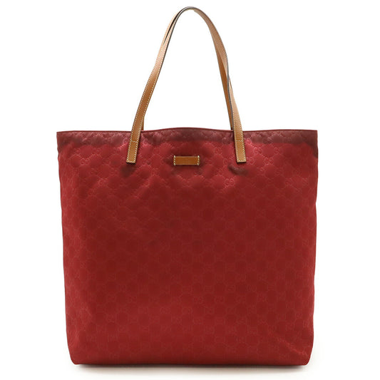 Gucci Nylon Leather GG Tote Bag Red