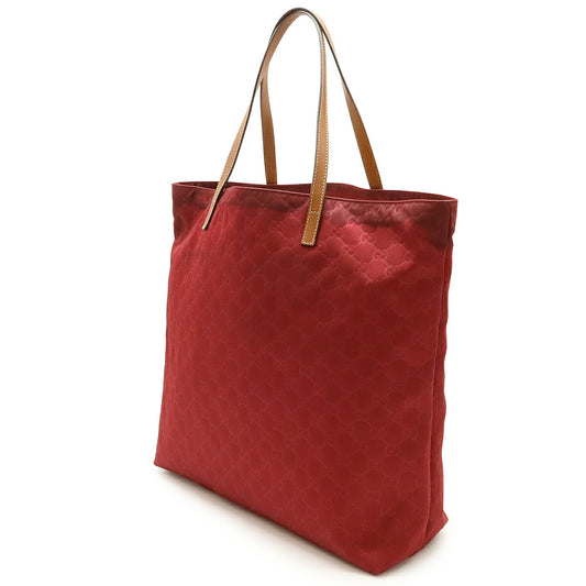 Gucci Nylon Leather GG Tote Bag Red