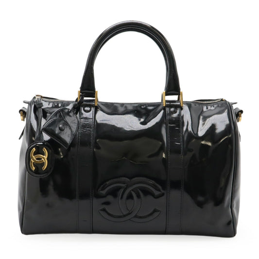 Chanel Coco Mark Patent Leather Mini Boston Handbag