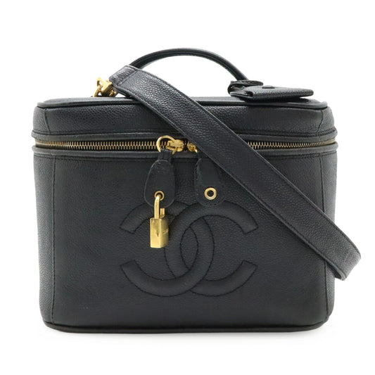 Chanel Caviar Vanity Bag Handbag Black