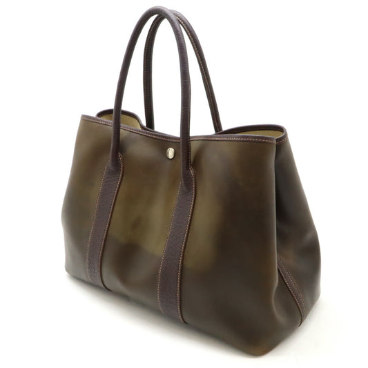 Hermes Garden Party PM Tote Bag Dark Brown