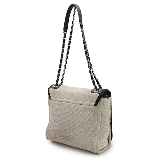 Chanel Deauville PM Raffia Leather Shoulder Bag