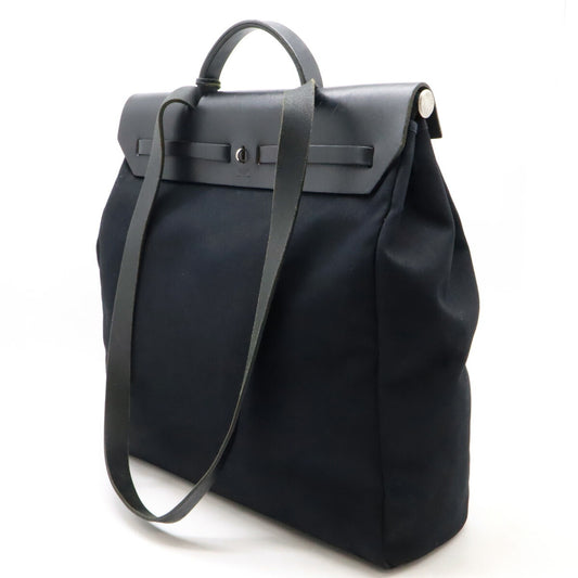 Hermes Aile Bag MM Leather Handbag Black