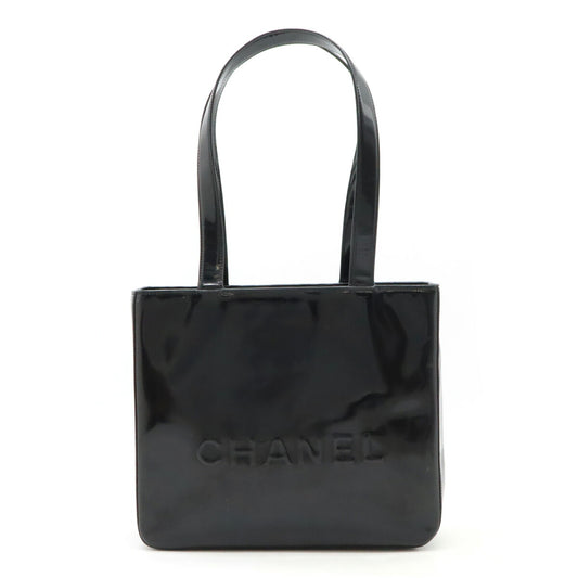 Chanel Logo Patent Leather Tote Bag