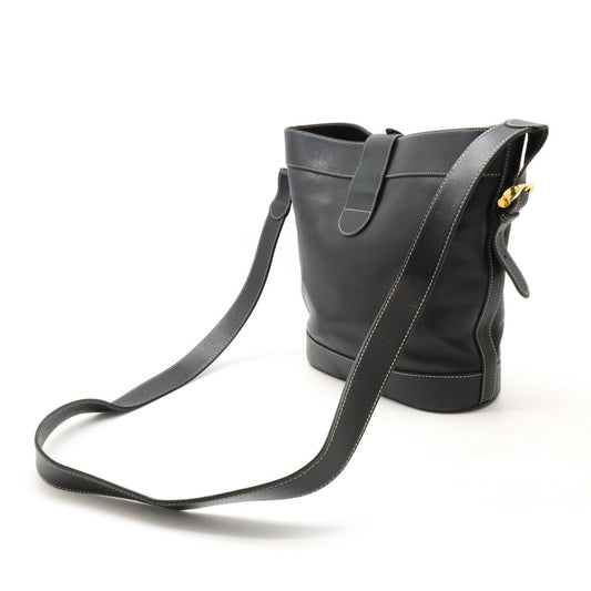 Loewe Anagram Leather Shoulder Bag Black