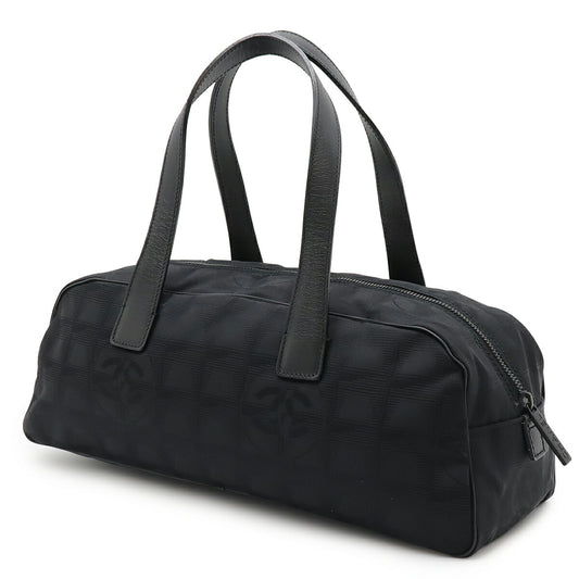 Chanel Nylon Jacquard Leather Mini Boston Bag