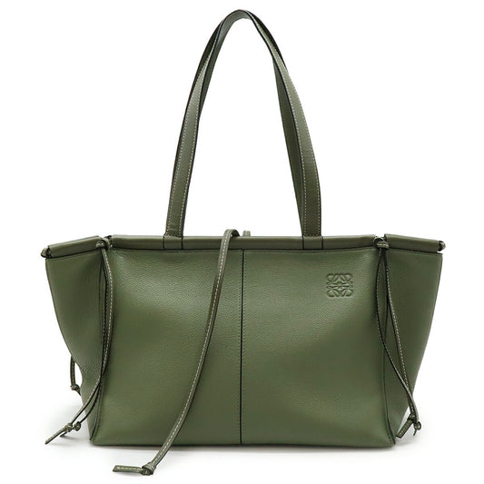 Loewe Leather Cushion Tote Bag Khaki Green