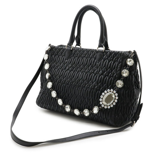 Miu Miu Matelassé Nappa Crystal Leather Handbag