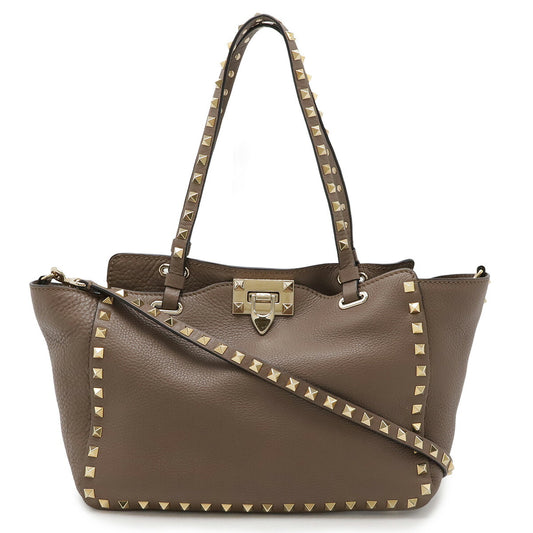 Valentino Rockstud Mini Tote Bag Brown