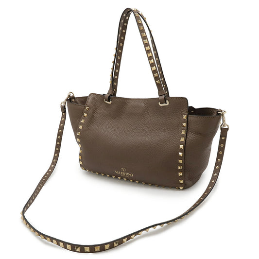 Valentino Rockstud Mini Tote Bag Brown