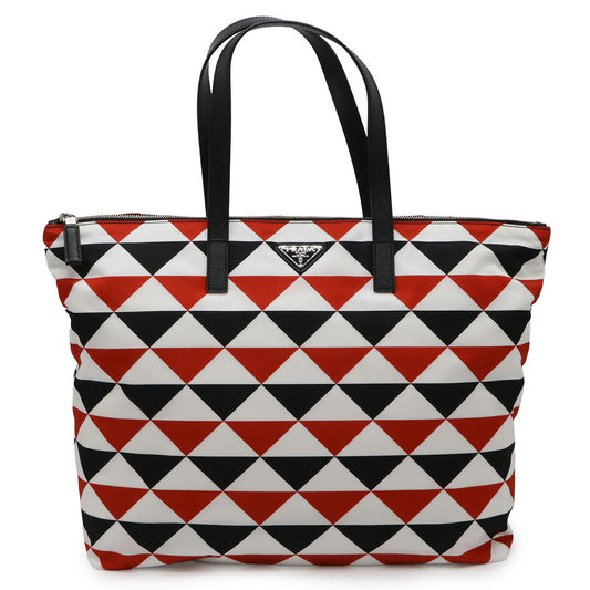 Prada Nylon Triangle Logo Tote Bag