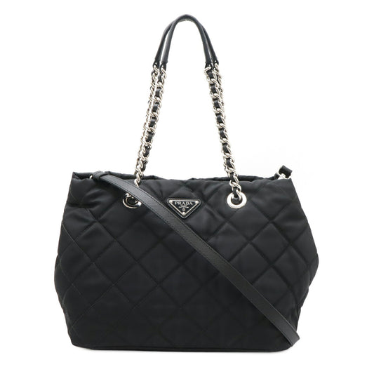 Prada Nylon Leather Quilted Shoulder Bag