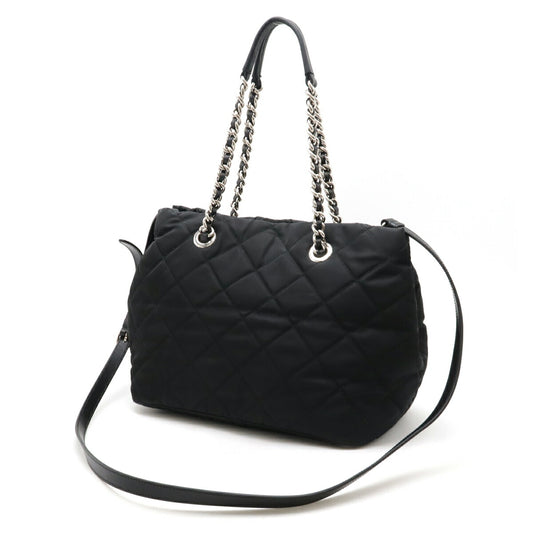 Prada Nylon Leather Quilted Shoulder Bag