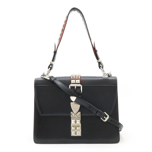 Prada Saffiano Leather Studded 2WAY Tote Bag