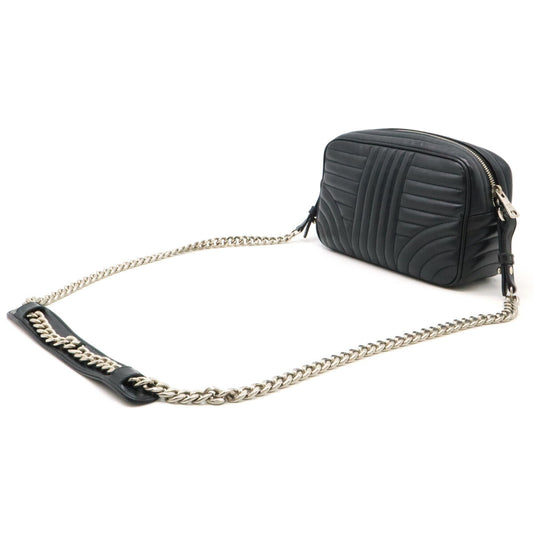 Prada Diagram Leather Chain Shoulder Bag 1BH083