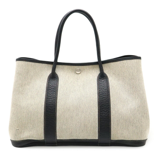 Hermes Garden Party PM Canvas Leather Tote Bag