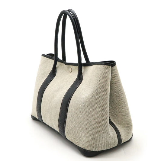 Hermes Garden Party PM Canvas Leather Tote Bag