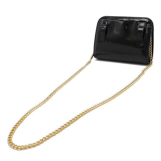 Salvatore Ferragamo Patent Leather Gancini Chain Shoulder Bag