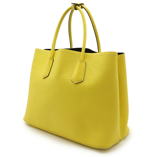 Prada Leather Triangle Logo Double Tote Bag