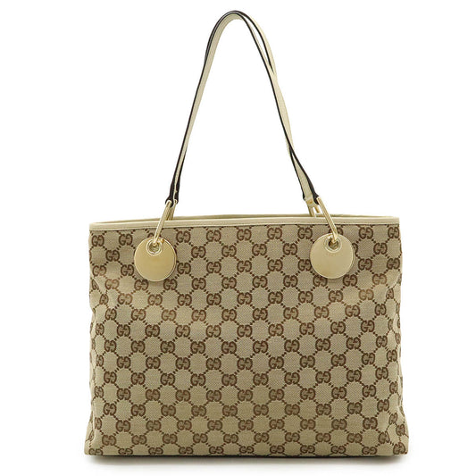Gucci GG Canvas Leather Tote Bag 120837