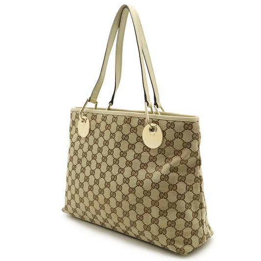 Gucci GG Canvas Leather Tote Bag 120837