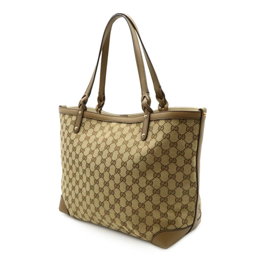 Gucci GG Canvas Leather Tote Bag