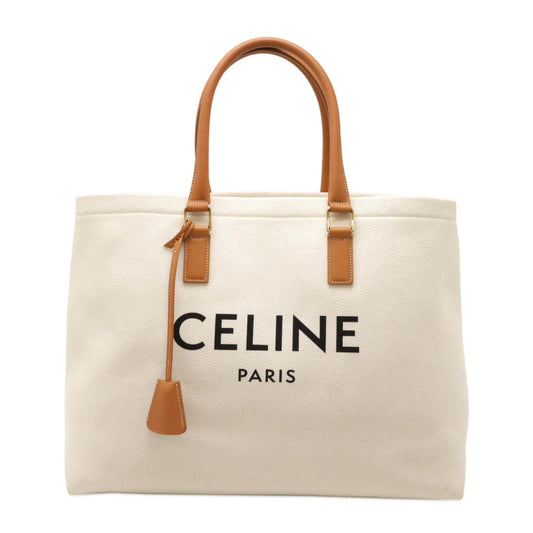 Celine Canvas/Leather Horizontal Cabas Tote Bag
