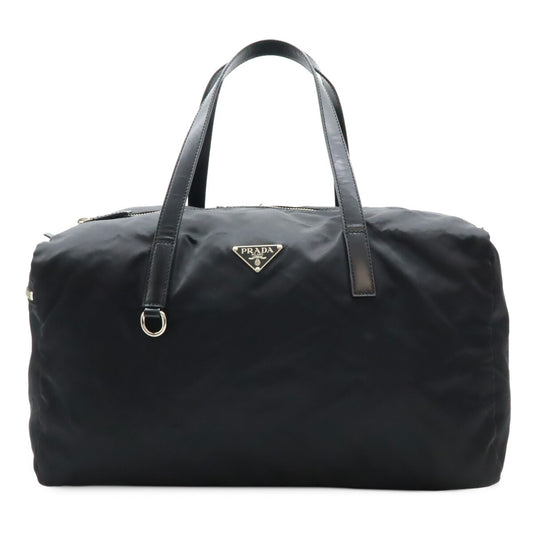 Prada Nylon Leather Mini Boston Handbag