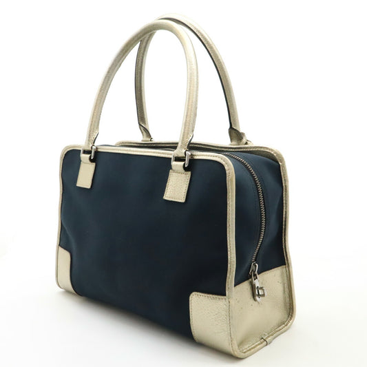 Loewe Amazona 35 Canvas Leather Handbag