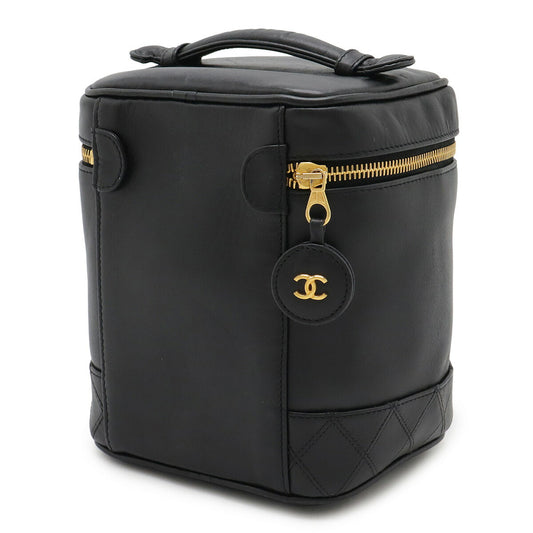 Chanel Bicolore Vanity Bag Leather Black
